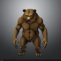 Muscular Standing Bear 3D Model With Detailed Fur And Sharp Claws 3d model