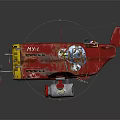 Vintage Red Aerospace Airplane Model With NYJ Design And Decorative Details