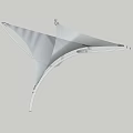 White Tensile Membrane Structure With Modern Geometric Design And Support Components