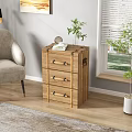 Modern Living Room Interior With Wooden Cabinet Chair Plant And Window Blinds