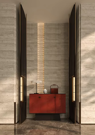 Modern Club Hallway Entrance Cabinet Decorative Cabinet Sideboard Background Wall 3d model