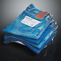 Blue Denim Jeans Stacked With High Flex Label For Modern Casual Wear