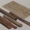 Natural Stone And Wood Materials With Various Textures Including Wooden Planks And Stone Strips