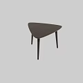 Modern Triangular Wooden Dining Table With Tapered Dark Legs And Simple Design