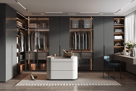 Light Luxury Cloakroom 3d model