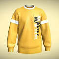 Yellow Sweater With White Stripes On Sleeves And NOWHERE Text On Front