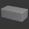 Silver Rectangular Metal Box With Lock Clasp On Smooth Reflective Surface