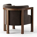 Modern Dark Brown Single Sofa With Upholstered Fabric And Wooden Arms Design For Living Room