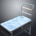 Stainless Steel Platform Trolley With Flat Surface Metal Handle And Swivel Wheels