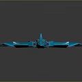 Futuristic Blue Cosmic Spaceship With Aerodynamic Design And White Accents
