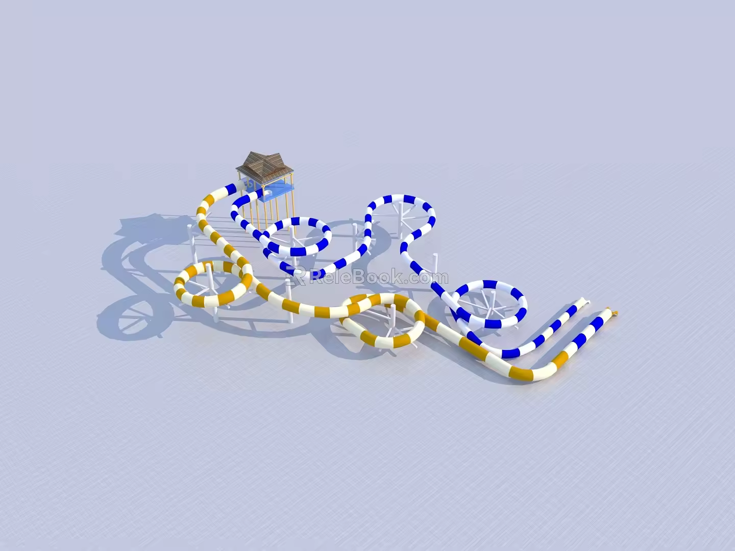 Modern spiral slide spiral slide 3d model