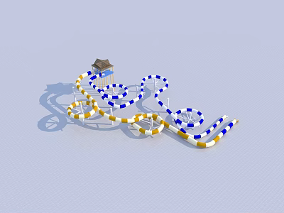 Modern spiral slide spiral slide 3d model