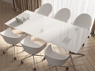 Conference table and chair combination 3d model