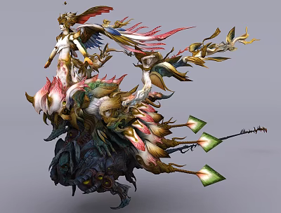 Woman Goddess Fairy Bird 3d model