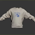 Beige Mythos Sweatshirt With Blue Graphic Design For Casual Daily Wear