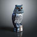 Owl grimace owl long-eared owl wulin owl monkey face owl carved owl 3d model