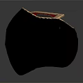 Black Decorative Bowl Design With Red And Gray Checkered Interior And Golden Edge