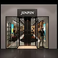 Modern Clothing Store Interior With Display Racks Clothes Bags Shoes And Chandelier