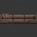 Brown Modern L Shaped Sectional Sofa With Soft Fabric Cushions And Comfortable Seats