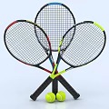 Multiple Crossed Tennis Rackets Arranged With Tennis Balls As Sport Equipment