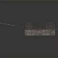 Wooden Stone Material Ancient Transport Cart With Spoked Wheels And Solid Frame