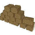 Plant Hay Bales Stacked in Pyramid Shape for Natural Agricultural Storage