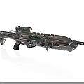 Futuristic Sci Fi Weapon With Detailed Mechanical Structure Metallic Finish And Tactical Scope
