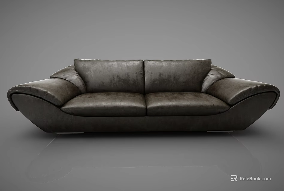 Modern Leather Two Seater Sofa With Sleek Stylish Design For Living Room 3d model 