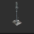 Tall Public Communication Tower Facility With Multiple Antennas And Base Equipment 3d model