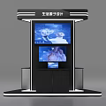 Living Design Exhibition Booth With Large Digital Screens And Interface Displays