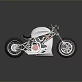 Sleek White Modern Motorcycle With Chrome Wheels Red Engine And Streamlined Design 3d model
