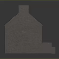 Two Story Brick Building With Gray Roof Ground Floor Shop Windows And Door