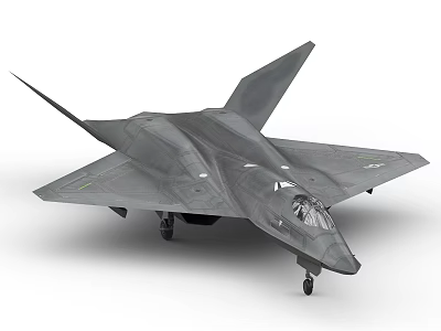 Gray Stealth Fighter Jet With Advanced Aerodynamic Design And Modern Military Features 3d model