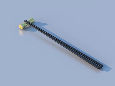 Black Chopsticks With Golden Ends Essential Kitchen Utensil For Dining 3d model