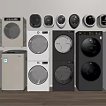 Modern Washing Machines With Various Styles Colors And Front Load Design