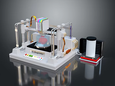 Advanced 3D Bioprinter With Biological Material Printing Head And Control Unit 3d model