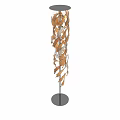Modern Gold Leaf Design Floor Lamp With Elegant Metal Structure For Living Room