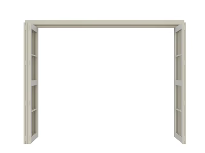 Modern Swing Door Design With Glass Panels And White Frame 3d model