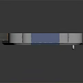 Futuristic Sci Fi Metal Portal Door Structure With Blue Yellow Accents And Control Panel