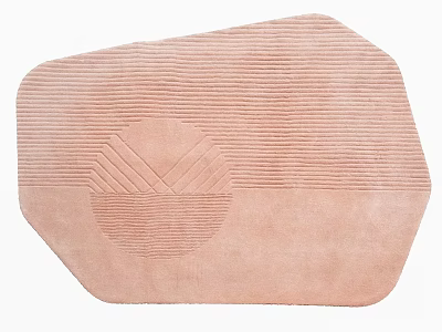 Unique Shaped Pink Carpet With Striped Texture And Intricate Center Pattern 3d model