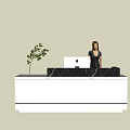 Reception desk Cashier 3d model
