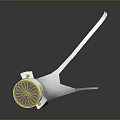 Weapon Themed Tactical Gas Mask With White And Gold Filter Canisters And Adjustable Strap Design