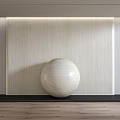 Modern Interior Design With Light Wood Grain Wall Panel And Decorative Sphere 3d model