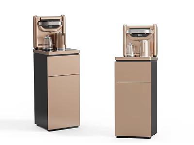 Modern Gold And Black Water Dispenser As Stylish Daily Use Electrical Appliance 3d model