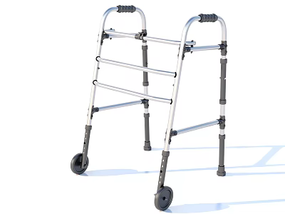 Wheeled Medical Walker For Mobility Assistance With Adjustable Height And Lightweight Frame 3d model
