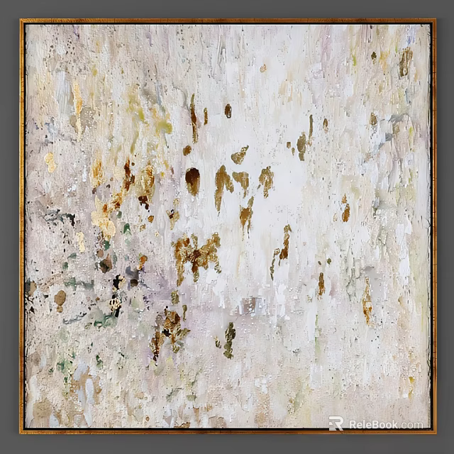 Abstract Painting With Soft Neutral Hues And Textured Brush Strokes 3d model 