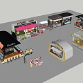 Variety of Retail Shops Including Flower Shop Café Burger Stand and Food Stalls