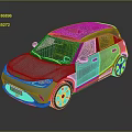 Modern Compact Electric Car With Light Blue Exterior And Black Roof Design