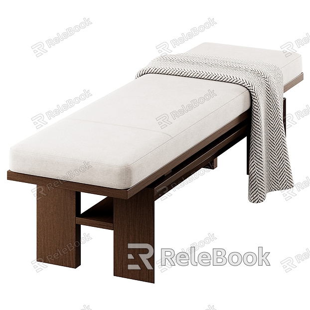 Poliform Modern Style Bed Tail Stool Bench Sofa Stool Shoe Changing Stool Low Stool model