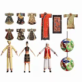 Traditional Chinese Hanging Ornaments With Cultural Elements 3d model